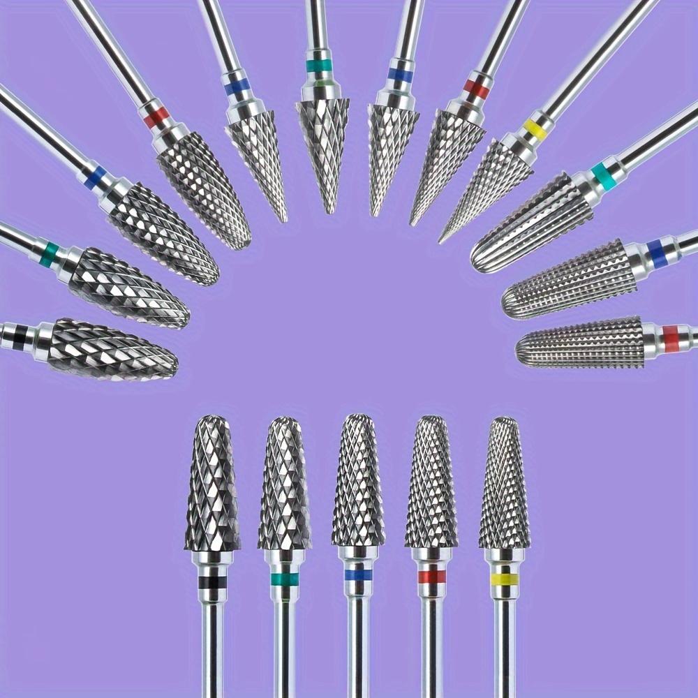 2PCS Brocas de Unha de Carboneto de Tungstênio Removedor de Esmalte Gel 3/32 Polegadas Limas de Arte de Unha Fresas para Cutícula Para Manicure Pedicure