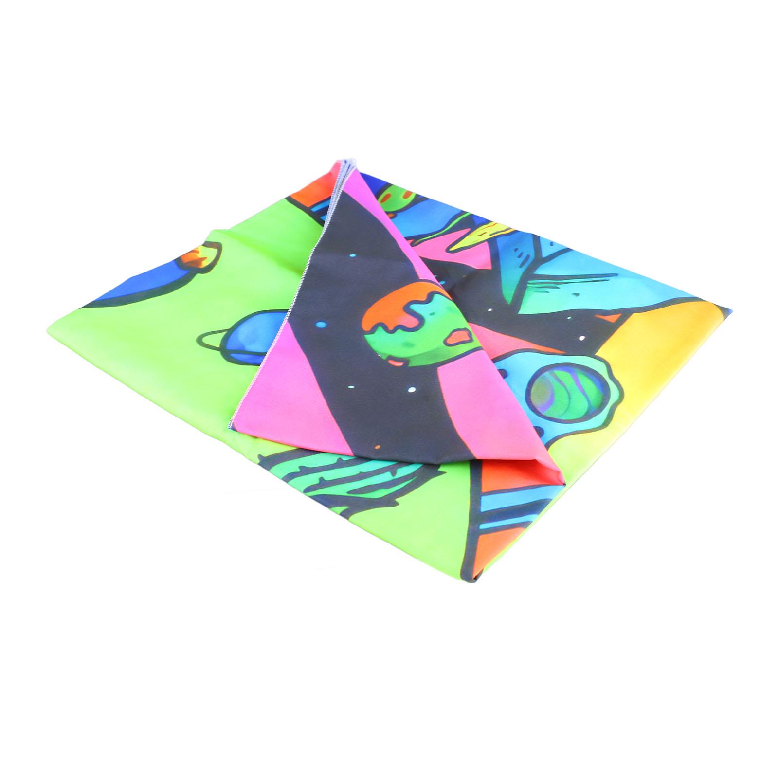 Blacklight Tapestry Mushroom Skull Thermal Transfer Technology Hand Sewn Soft Colorfast UV Fluorescent Tapestry for