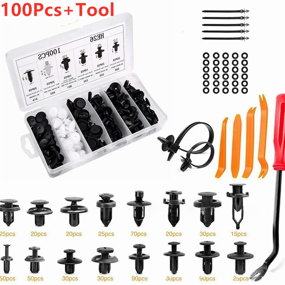 

620PCS Car Fastener Clips Bumper Retainer with 30 Tools Car Plastic Rivets Fasteners Push Retainer Kit Door Trim Panel Clips