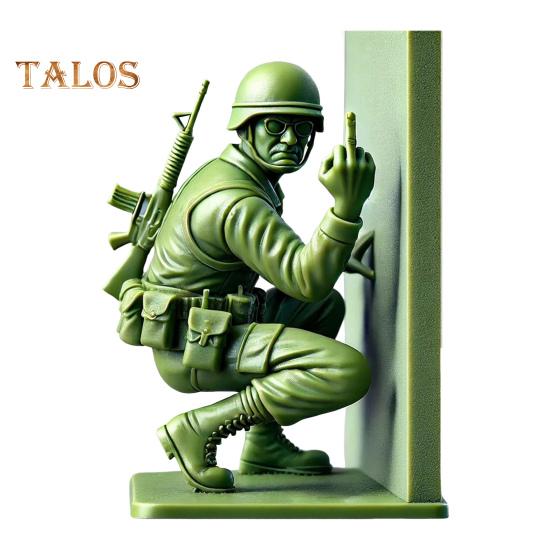 Grønn Soldatfigur Militærmenn Ornament Skrivebordsdekorasjon Miniatyrsoldatstatue for Latespill Militært Temaselskap