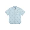 MLB New York Yankees Kariertes Denim Kurzarmhemd Unisex Hemden Hellblau 3ADRMN623-50BLL