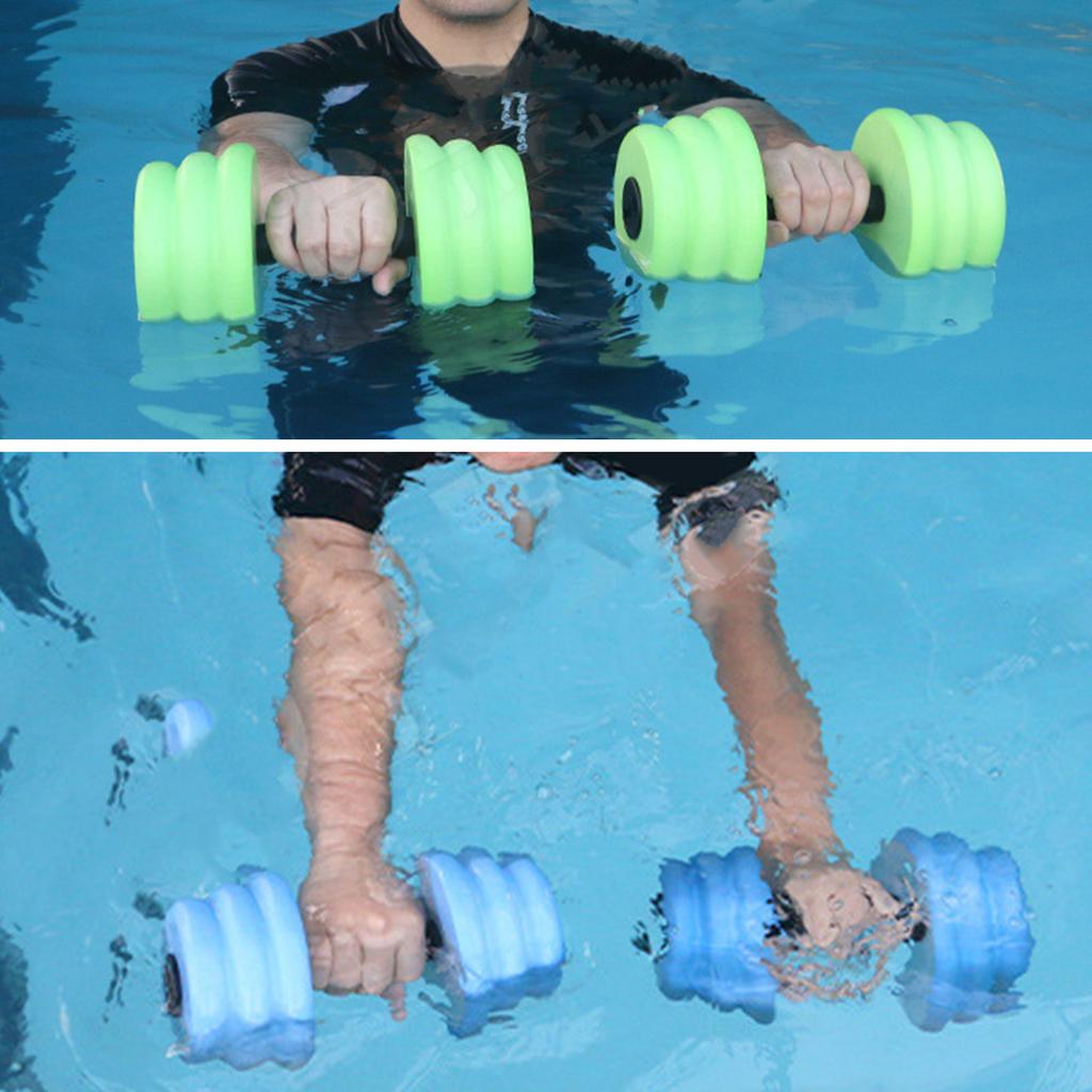1Pair Sports Aquatic Exercise Dumbbells Foams Dumbbells Hand Bar Water Aerobics Fitness Equipment for Weight Loss