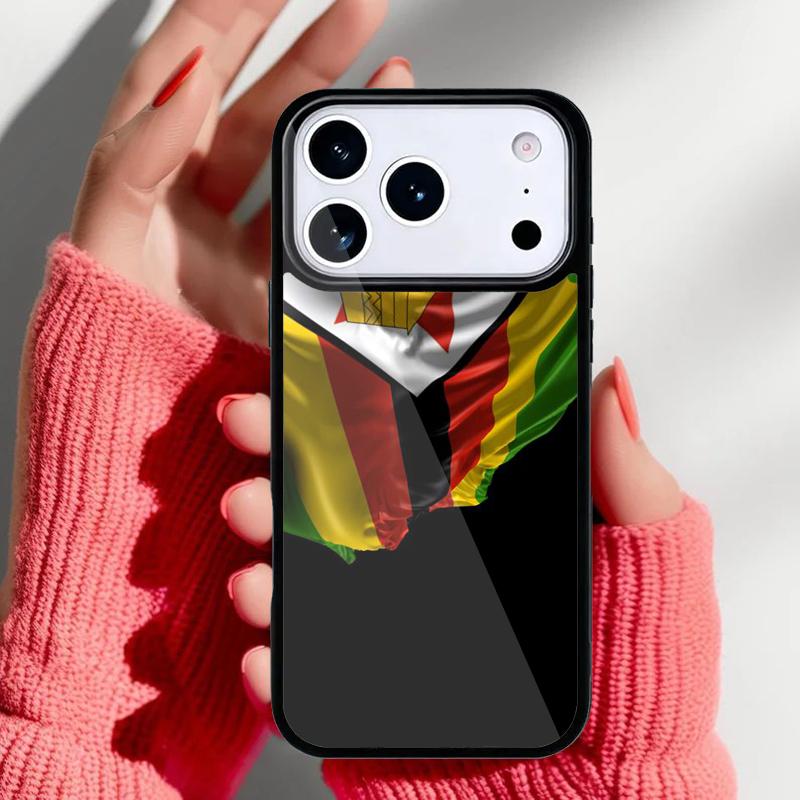 Etui na telefon z flagą Zimbabwe dla iPhone 17 Air 16e 15 14 13 Pro Max Tylna obudowa dla 12 11 Pro Coque