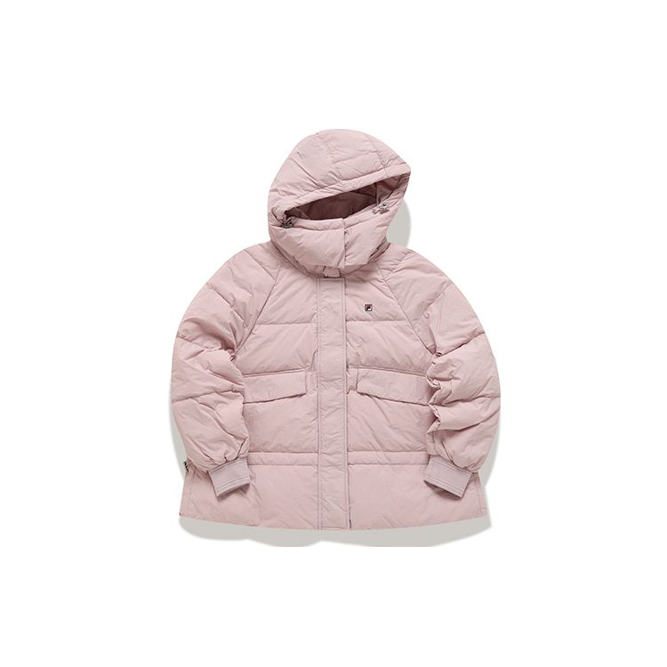 

FILA Fleece Lined Loose Fit Hooded Down Jacket Women Outerwear Fleece-Pink F11W141911F-PK L
