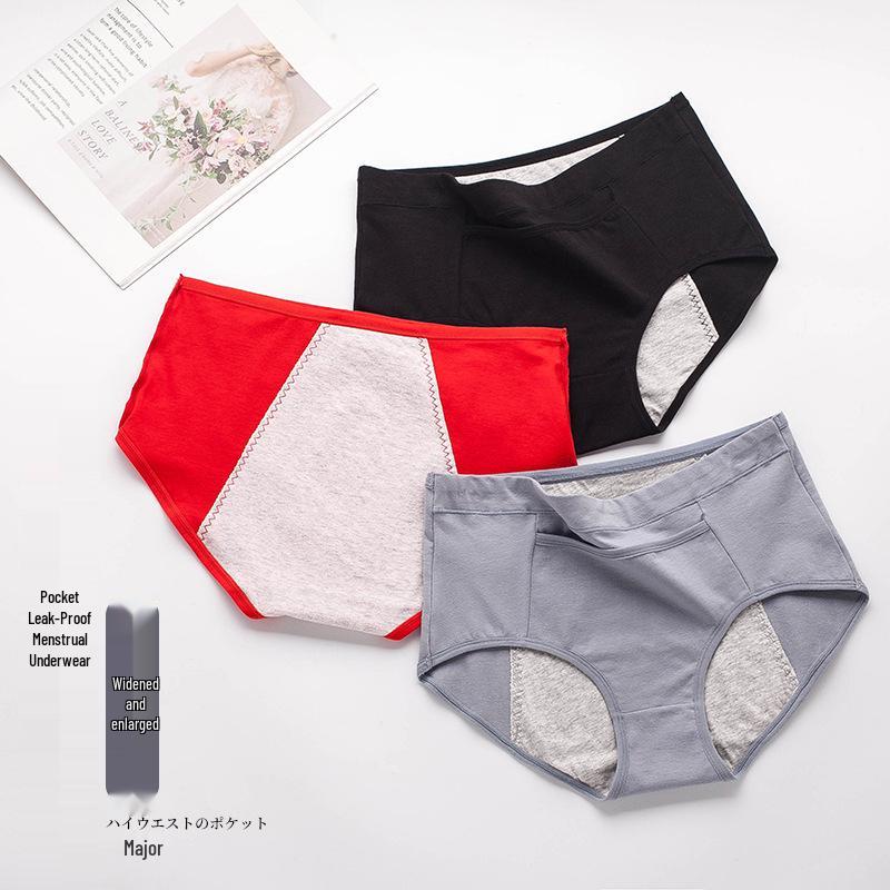 Menstrual Underwear: Leak-Proof High Waist, Pure Cotton Crotch, Big Size Sanitary Pants.