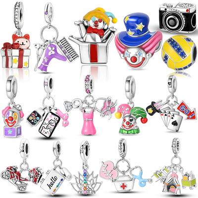 Originalcopper Colorful Clown Camera Gift Charms Beads Fit Bracelet Jewelry Diy Women Fine Gift Accessories Necklace