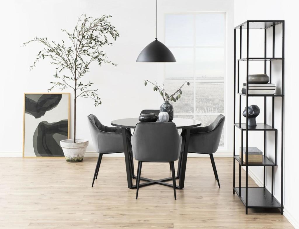 Brooke VIC UPHOLSTERED CHAIR, dark gray, METAL LEGS