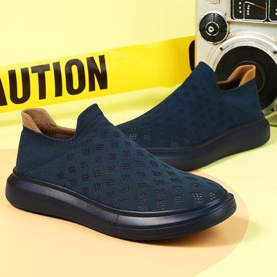 Frühling und Herbst Flyknit Sport Herrenschuhe Paar High-Top Atmungsaktive Socken Schuhe Große Größe Fußbedeckung Lässige Lazy Board Schuhe