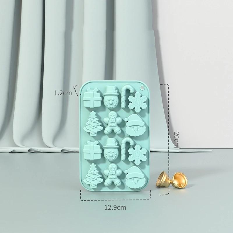 Silicone Christmas Chocolate Molds Snowflake Xmas Tree Gingerbread Man Candy Cookie Moulds Diy Baking Tool New Year Cake Decor