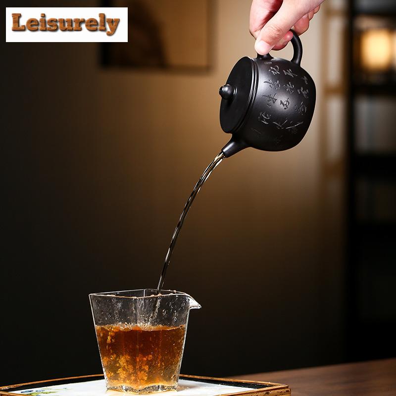 240ml Yixing Purple Clay čajová konvice Ručně vyráběná velká ráže Raw Ore Dahongpao Reduction Pražení bahenní konvice s filtrem Zisha čaj