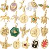 Cute Angel Animals Pet Dog Chrams for Jewelry Making Supplies Flower Tree Turtles Gold Color Diy Earring Bracelet Necklace Dijes