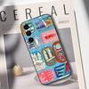 Sardines Fish Art Canned Food Phone Case For Samsung Galaxy A73,A72,A71,A70,A53,A52,A51,Soft Silicone Black Cover