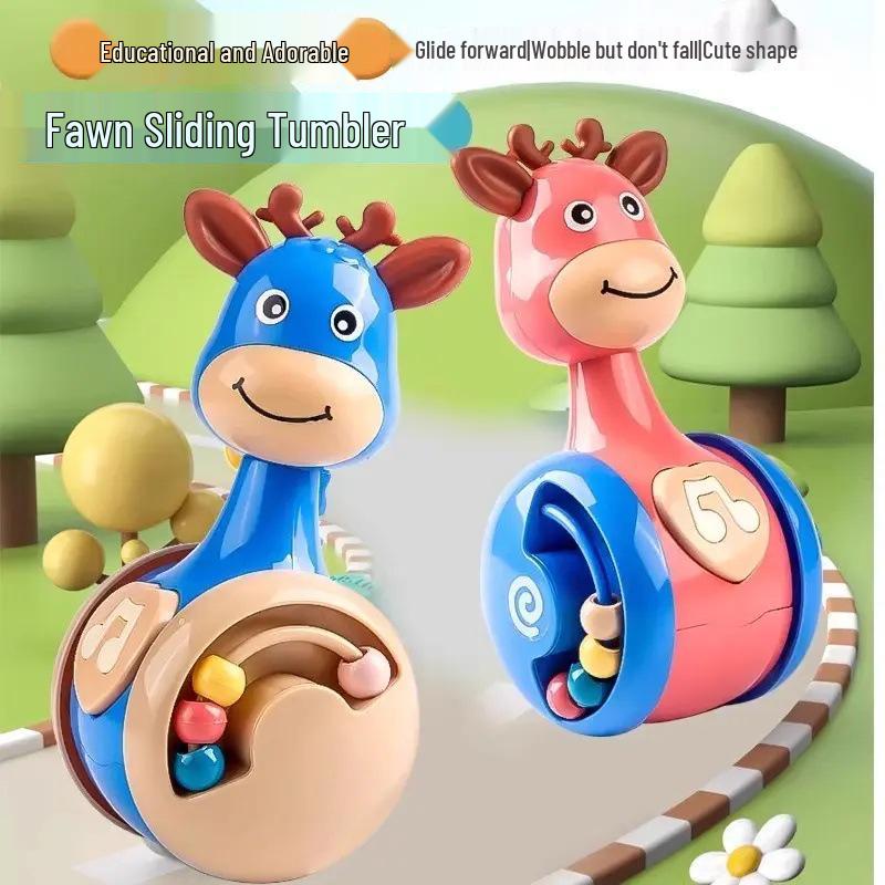 

Стакан с оленем-слайдером: Успокаивающая развивающая игрушка для младенцев 1 piece - random color, press to sound deer