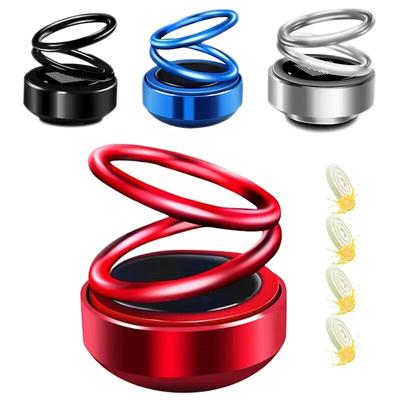 Solar Energy Car Aromatherapy Air Freshener Double Ring Rotary Dashboard Decoration Ornament Environmental Auto Diffuser Perfume