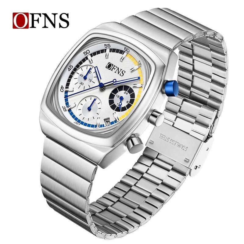 Módní pánské náramkové hodinky Chronograf Datum Vodotěsné Svítící Pánské hodinky Nerezová ocel Luxusní Křemenné Pánské hodinky