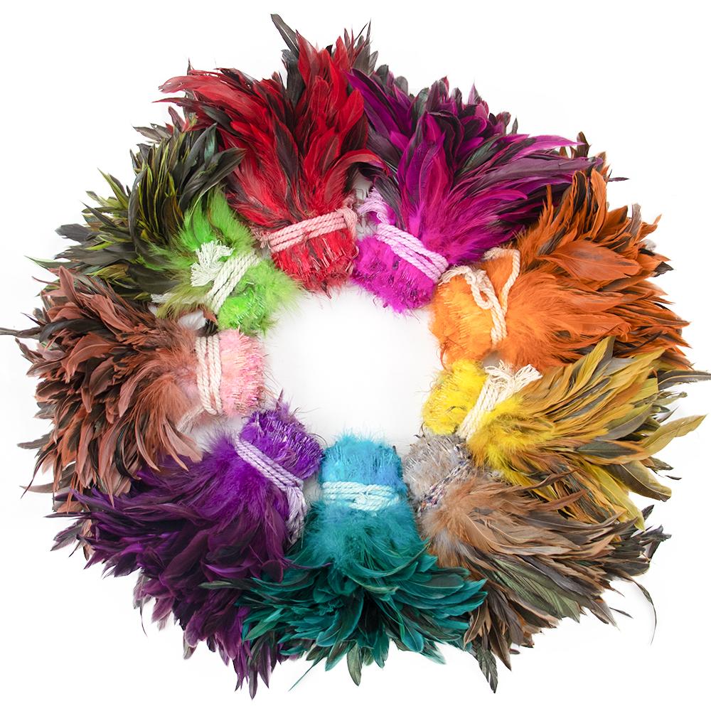100Pcs Red Rooster Chicken Feathers Trims for Costume Party Clothimg Jewelry Making Natural Pheasant Tail 15-20 CM Multicolors