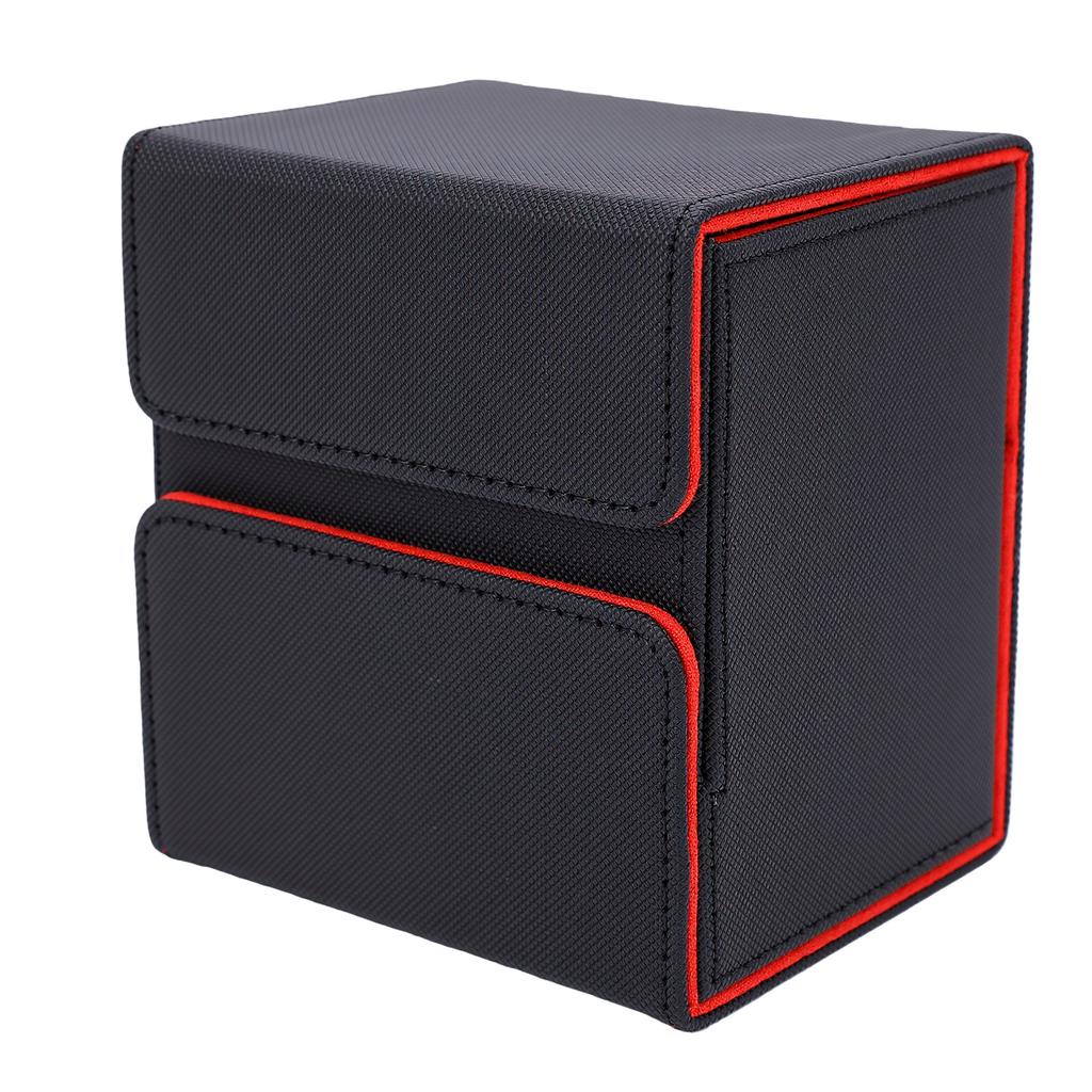 PU Leather Card Deck Box Card Storage Deck Case Game Card Organizer Portable Double Layer Large Capacity