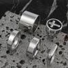 Neues Edelstahl-Ringset Guss Kreuz Schwarzer Öl-Tropfring Vintage Punk-Stil Titanstahl Schmuck