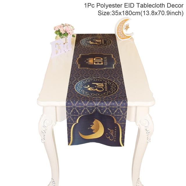 Ramadan Decor Table Runner EID Mubarak Decoration 2024 For Home Tablecloth Ramadan Kareem Islamic Muslim Party Eid Al Adha Gifts
