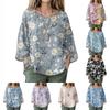 Summer Tops For Women Cute O Neck 3/4 Sleeve Blouses Floral Print Top Casual Shirts