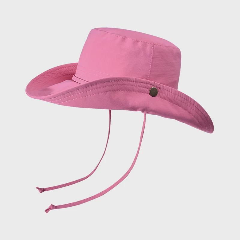 

8510 Шляпа с широкими полями для защиты от солнца на открытом воздухе, шляпа от солнца, альпинизм, рыбалка, дышащая ковбойская шляпа, детская мода, весна-лето, шляпа рыбака Pink
