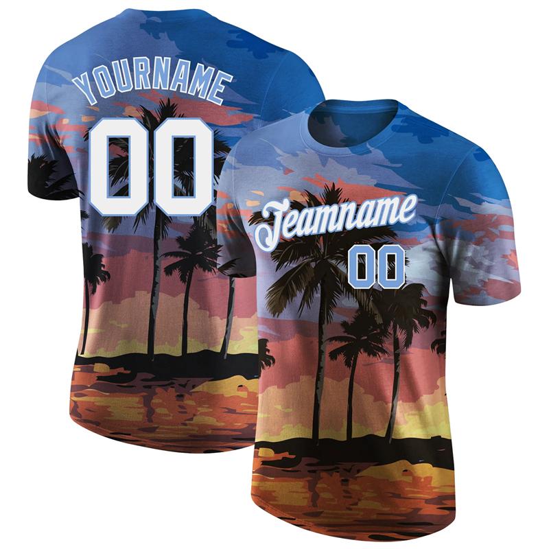 

Hawaiian Style Palm Trees Print Custom Name Men s T-shirt Summer Street Cool Trend Sport Short Sleeve Basketball Top 4XL