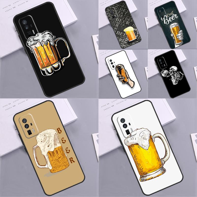 Beer Cup Case For Xiaomi 14T 11T 12T 13T Pro 13 14 15 Ultra POCO X7 Pro X3 X5 X6 F5 F6 M6 Pro Funda