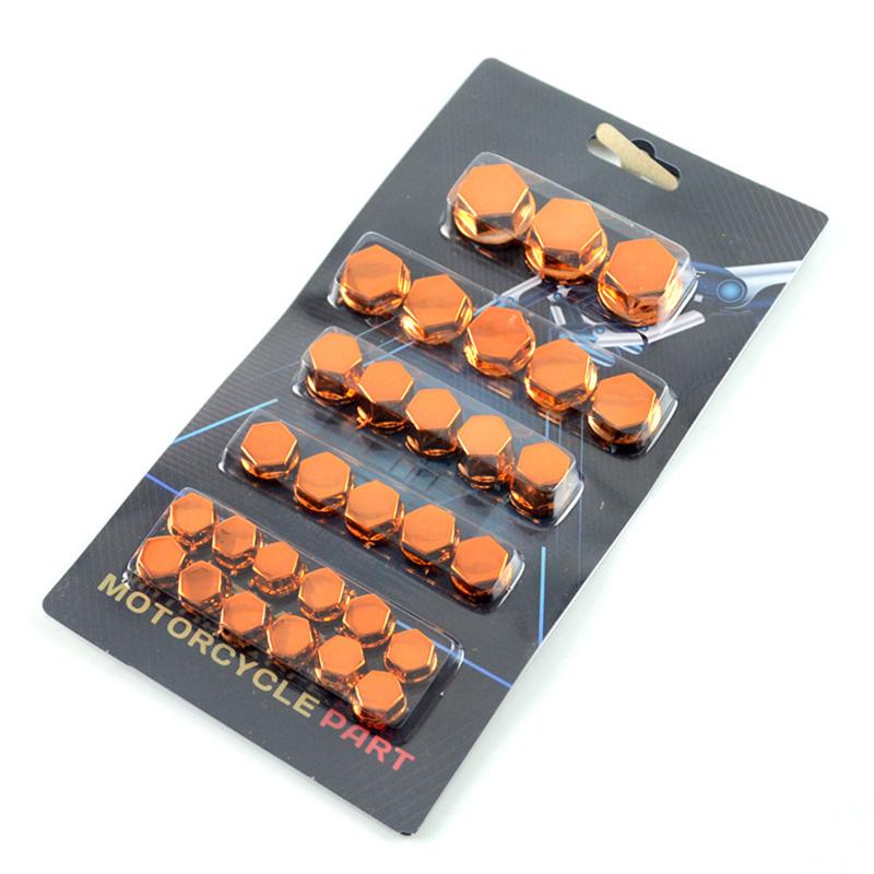 30pcs/set Motorcycle Accessories Head Screw Nut Electroplated  Cap Cover Fits Decoration Cover For Yamaha Kawasaki Honda