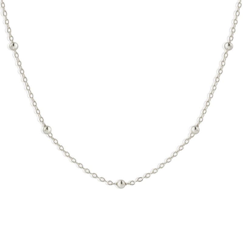 S925 Sterlingsilber Perlenkette - Damen Europäischer & Amerikanischer Stil Schlüsselbeinkette