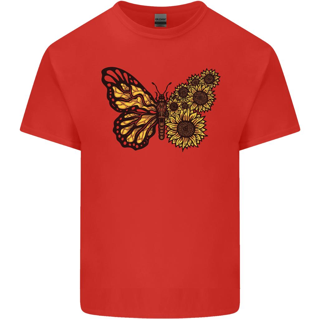 A Sunflower Butterfly Unisexs Light Cotton TShirt