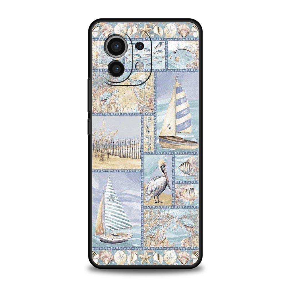 Ocean Coastal Seashell Seaweed Phone Case Cover for Xiaomi Mi 17 15 14 13 12 11 Ultra 15T 14T 13T 12T 11T Pro Lite 5G Soft TPU