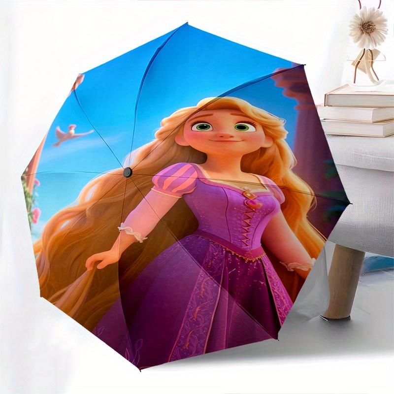 Princess, Rapunzel Automatic Opening and Closing Umbrella, Compact Travel Umbrella, Lightweight and Portable, Suitable for Beach Commuting B