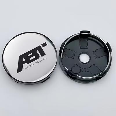 4 pièces de caches moyeux de roue de voiture de 60 mm avec emblème ABT | Couvercle de cache-moyeu universel pour jantes ABS