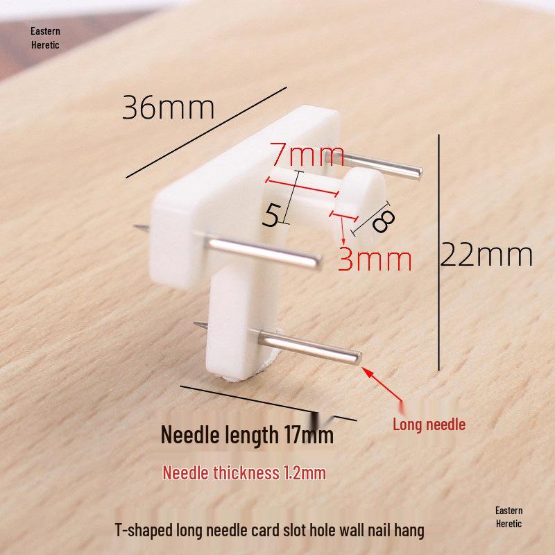 Invisible T-Shaped Nails: Traceless Hanging with Small Hole, Round Head for Clock or Painting - No Drill Required
