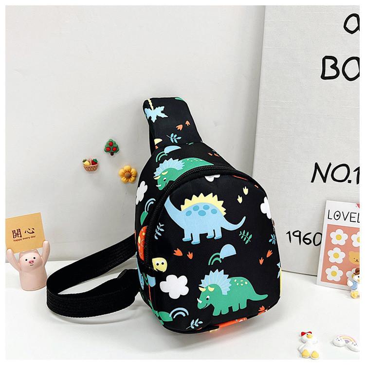 Fun And Charming Dinosaur Print Crossbody Bag For Kids Made Of Breathable Nylon