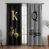 2pcs Insulated Blackout Letter Print Curtains – Machine-Washable Polyester for Bedroom   Living Room & Kitchen – Great Gift