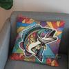 2D Bunte Fisch-Kunst-Kissen für einzigartige Dekor-Muster Kissenbezug Geeignet für Sofa Schlafzimmer Auto Kissenbezug