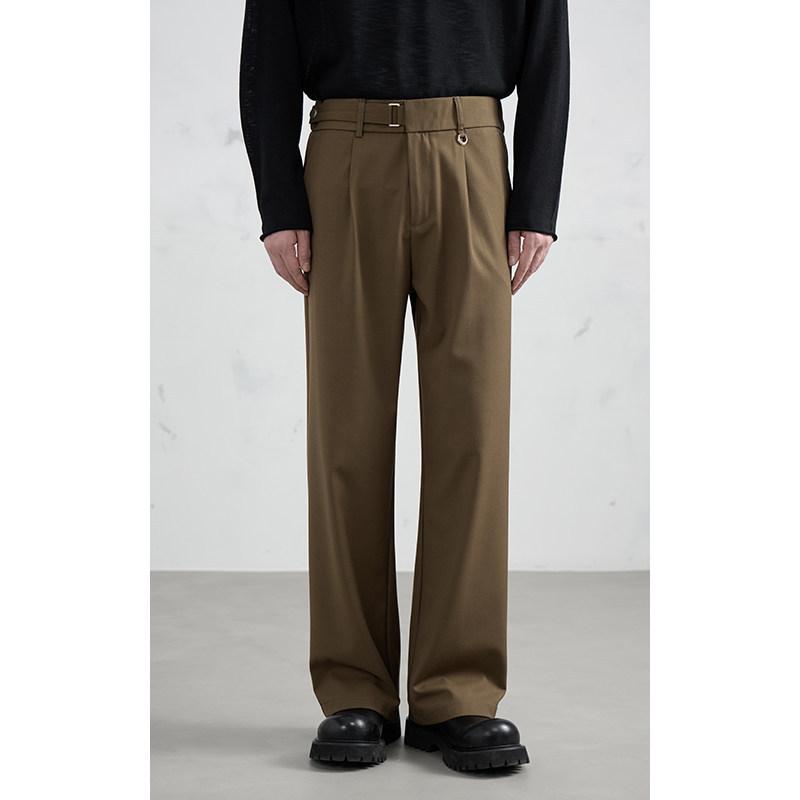 High-end Wear and Drop Casual Suit Pants Men's Ruffian Handsome Ins Trendy Loose and Versatile Floor-mopping Trousers