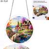 2D Flat, 1pc, 2D Flat Warm Suburban Streamside Countryside Scenery Themed Design, 2D Flat Acrylic Suncatcher Window Hanging Decoration, Suitable As a
