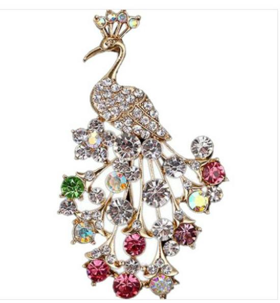 Hummingbird Crystal Rhinestone Brooch: Elegant Alloy Pin for Clothing Accessories
