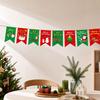 Christmas Party Decoration Bunting Swallowtail Pennant Flag Garland for Home Holiday Festive Decor