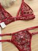 Sexy 3D Embroidered Floral Bra and Panty Set - Erotic Lingerie 2049