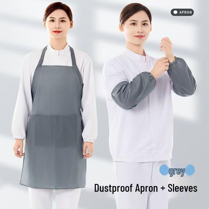 Anti-static Dustproof Apron with Striped Sleeves for Electronic Workshops