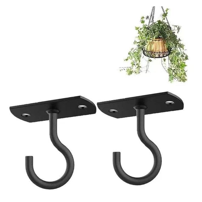 Versatile Hanging Flower Pots Bracket Sturdy Home Balcony Rail Hook for Plant and Lights Easy Install Planter Hanger