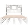 Solid Wood Bed with Shelf Without Mattress White 135x190 cm Pine