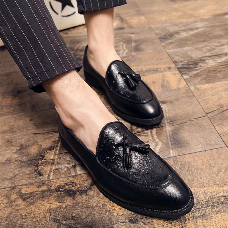 Men's Formal Shoes Slip On Tassel Loafers Comfortable Men Dress Shoes Casual Moccasins Gentleman Shoe Elegantes Office Shoes