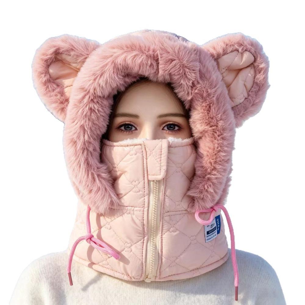 Zipper Full Face Neck Warmer Windproof Ear Protection Hat Warm Winter Balaclava Hat Winter