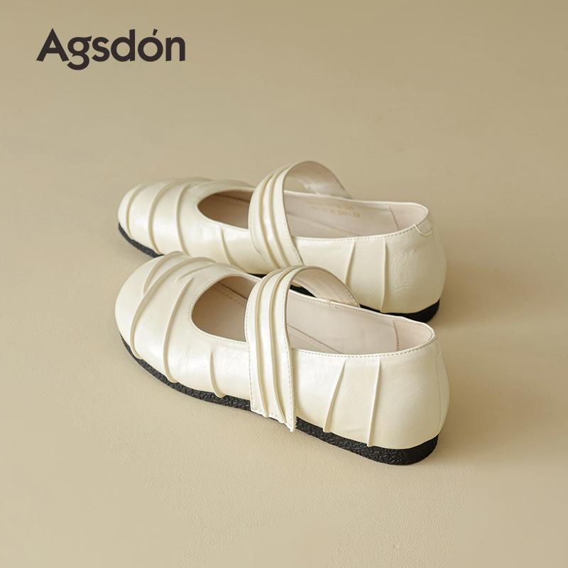 Augustine Mary Jane shallow mouth single shoes 2025 new casual shoes soft sole single shoes with skirt beautiful small leather shoes