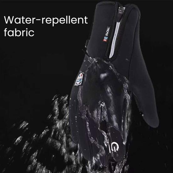 Waterproof Thermal Gloves Windproof Cycling Gloves Fleece Lined Touch Screen Gloves with Non-Slip Palm for Men Women Skiing Driving Hiking