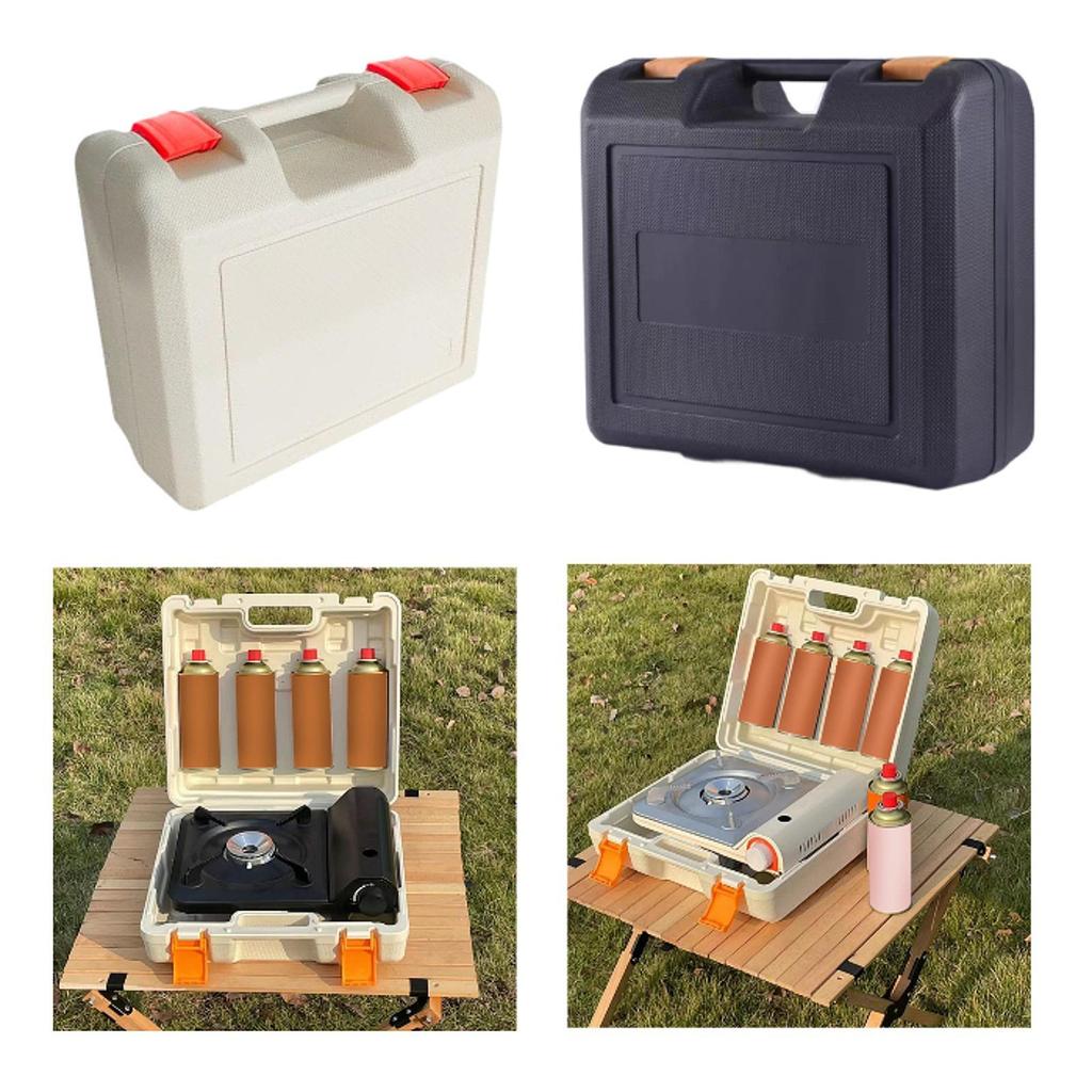 Camping Stove Carry Case Storage Case Waterproof Cookware Organizer Fits 1 Stove, 4 Gas Bottles for Cassette Stove Picnic BBQ